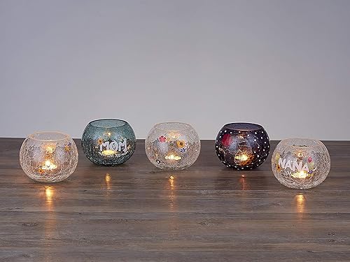 Miniatura 5 de Pavilion Gift Company Mom Love You - Vela redonda de cristal agrietado de 5 pulgadas incluida, 5 pulgadas