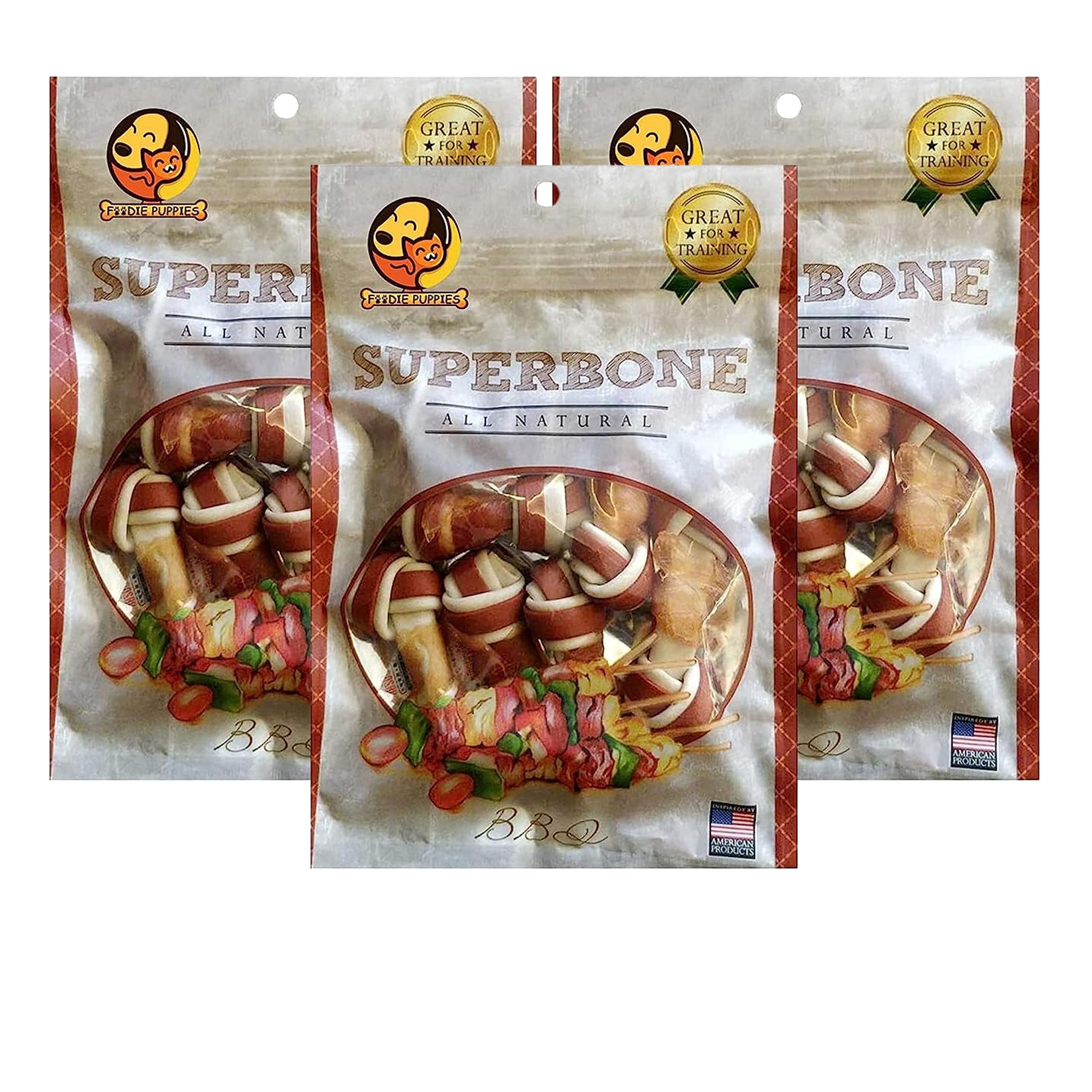 Foodie Puppies Superbone All Natural Chicken Knotted Dog Treat, 7 in 1 (BBQ - Pack of 3) | Highly-Digestible Training Chew Treat | Healthy and Tasty Snack Suitable for All Breeds of Dogs (B0CCVLXDQL) Amazon Price History, Amazon Price Tracker