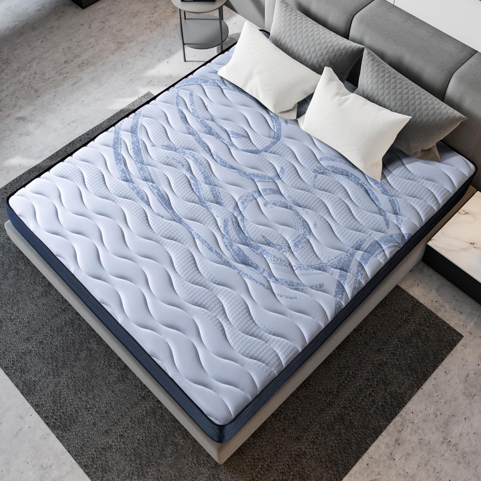 LUXIABED Matelas Memoryvex Mousse à Mémoire 90X190 Double Face Hiver/Été Ferme Moyenne Memorysens. Adaptable, Hygiénique et Respirant Simple Couleur Gris. Modèle Fantasy Épaisseur 20 cm