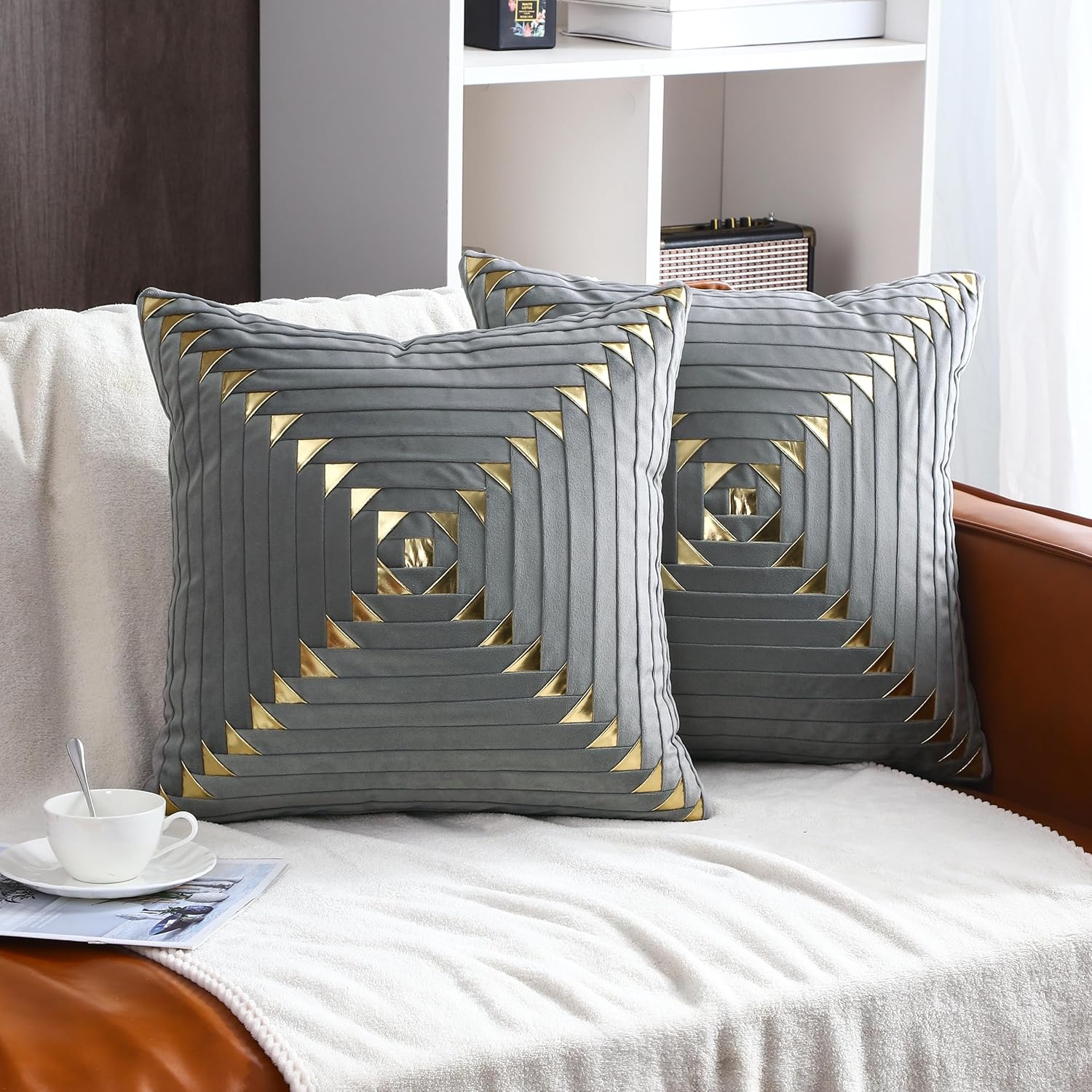 Gray And Gold Throw Pillows