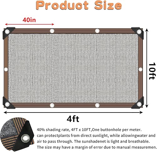 Miniatura 33 de Tela de sombra de 12 x 20 pies para plantas de jardín, 40% de protección solar para invernadero al aire libre, patio, césped, plantas, paños