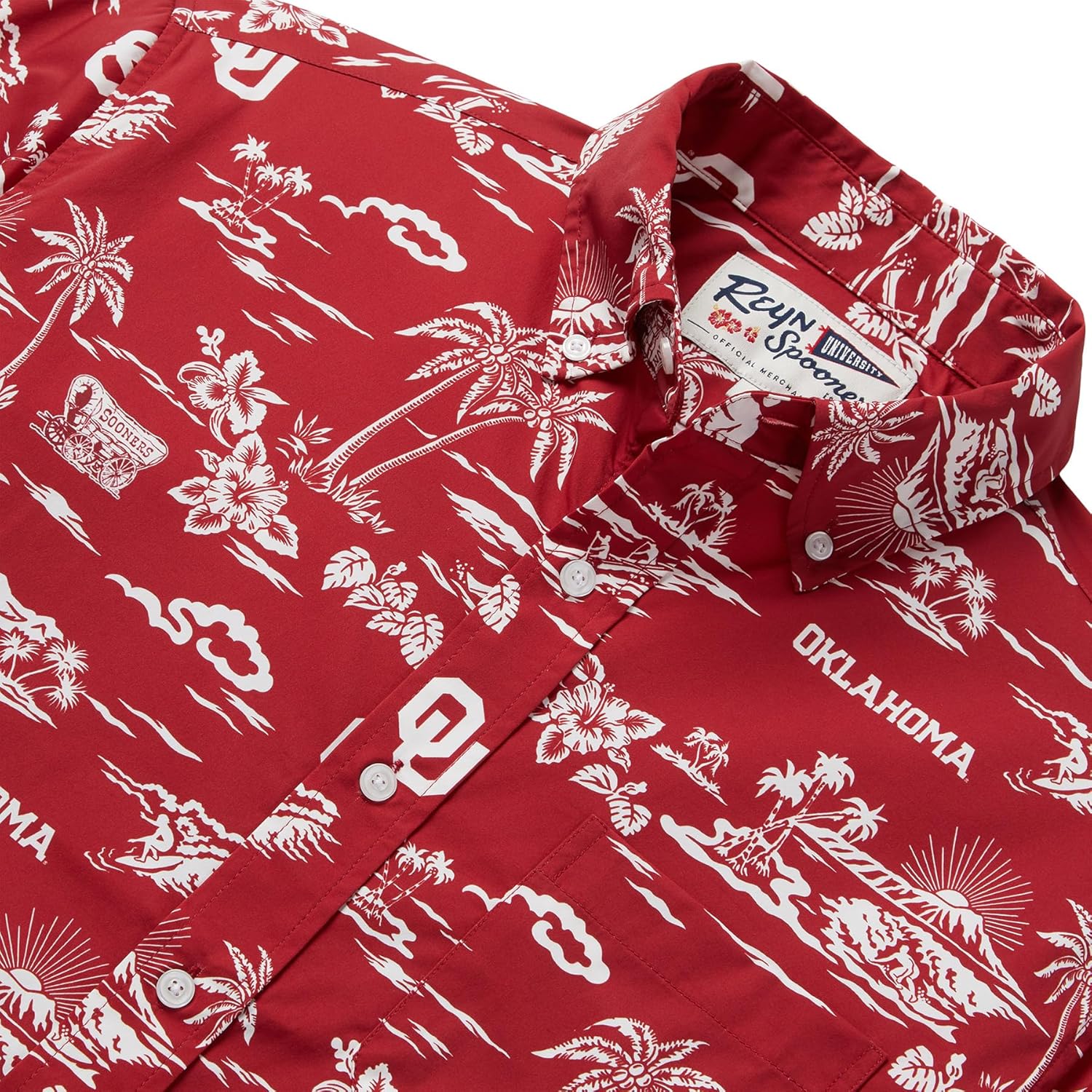 Reyn Spooner NCAA Hawaiian Aloha Performance Button Front