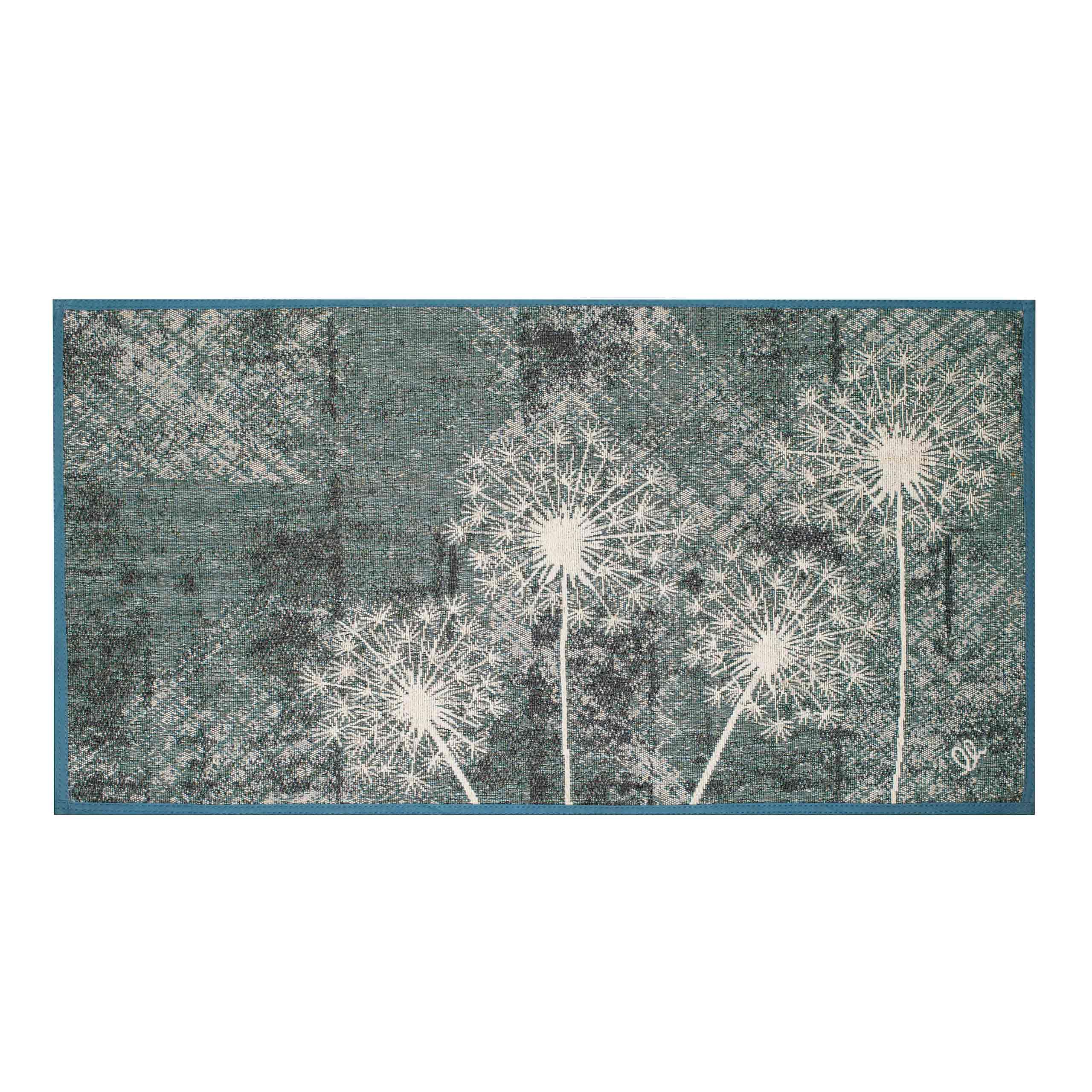 OLIVO.shop SPRINT TROPICAL Tappeto moderno cucina, Tappeto cucina antiscivolo lavabile, Tappeto cucina foglie, Passatoia cucina antiscivolo, vari colori e misure. (FLOWER BLUE, 50x180 cm)