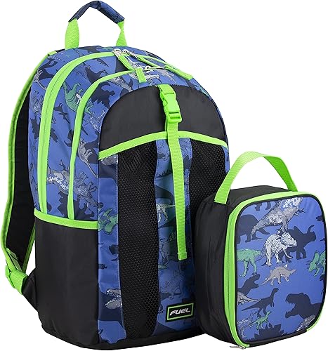 FUEL Juego de mochila resistente al agua para adolescentes y estudiantes, bolsa de almuerzo, suave, reutilizable, aislada, hielera, térmica, para