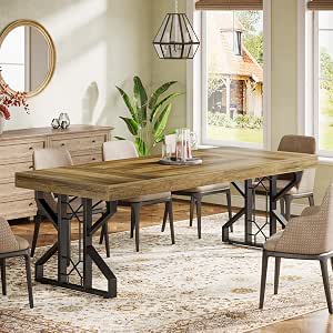 Amazon.com - Tribesigns 63-Inch Rectangle Dining Table for 6 People ...
