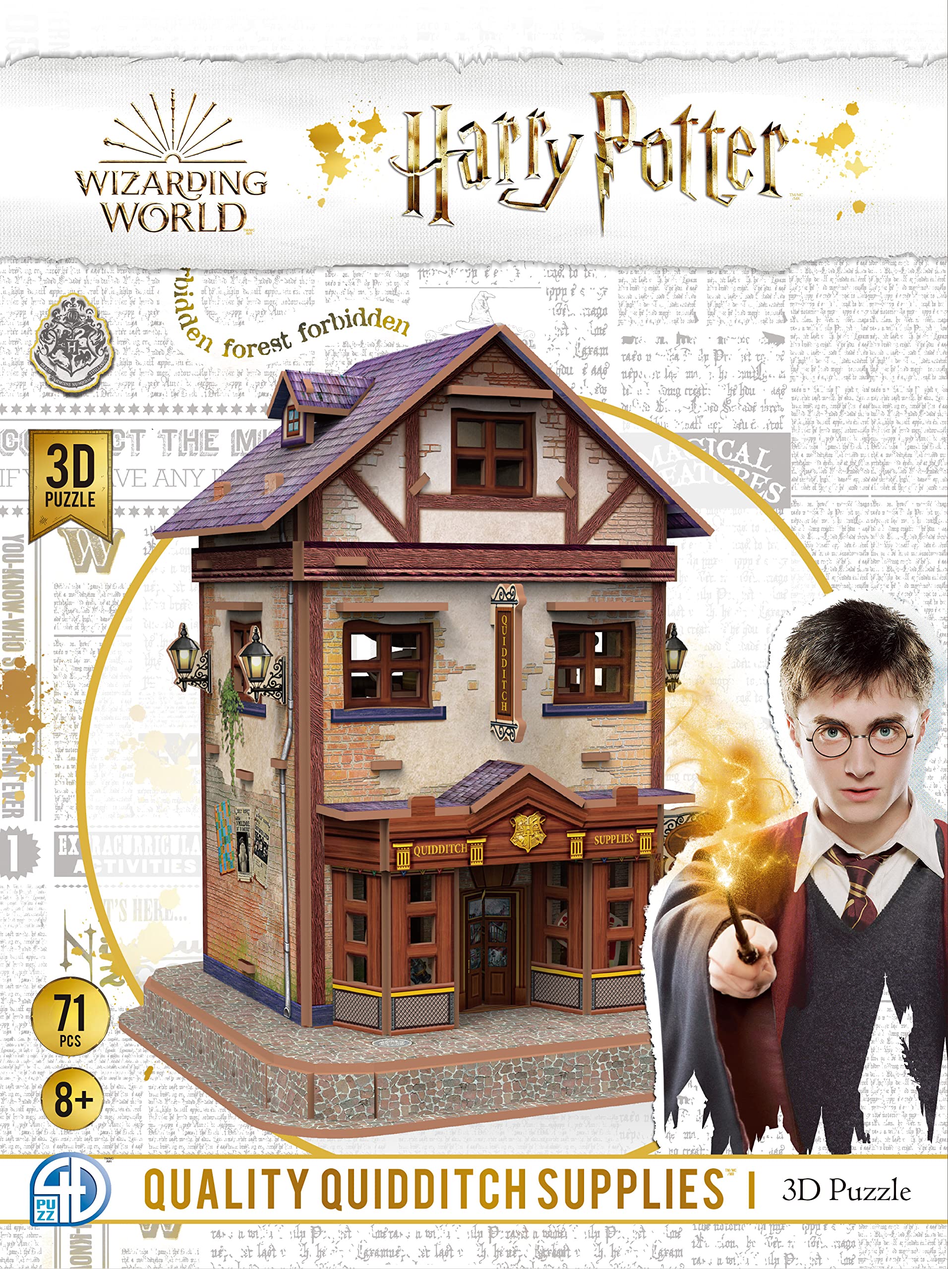Asmodee - HARRY POTTER - Puzzle 3D ze sklepu z akcesoriami do quidditcha - wierne odwzorowanie - Dla dzieci od 8 lat - 1 gracz - 120 minut czasu - wciągająca kreatywna rozrywka - wersja francuska