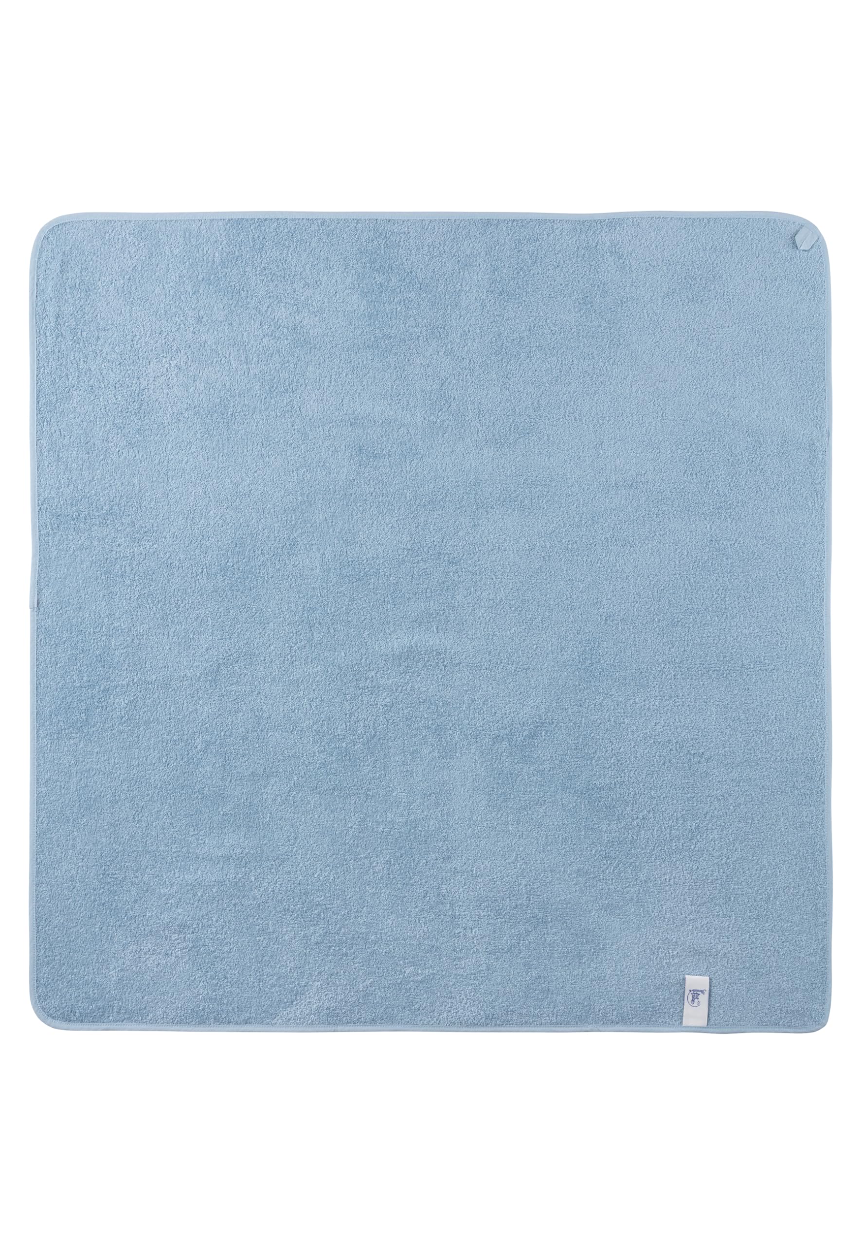 Sterntaler Kapuzenbadetuch 100x100 cm Dino Rexi - Badetuch mit Stickerei aus saugfähiger Baumwolle - Babybadetuch mit Kapuze aus Waffelpikee, blau