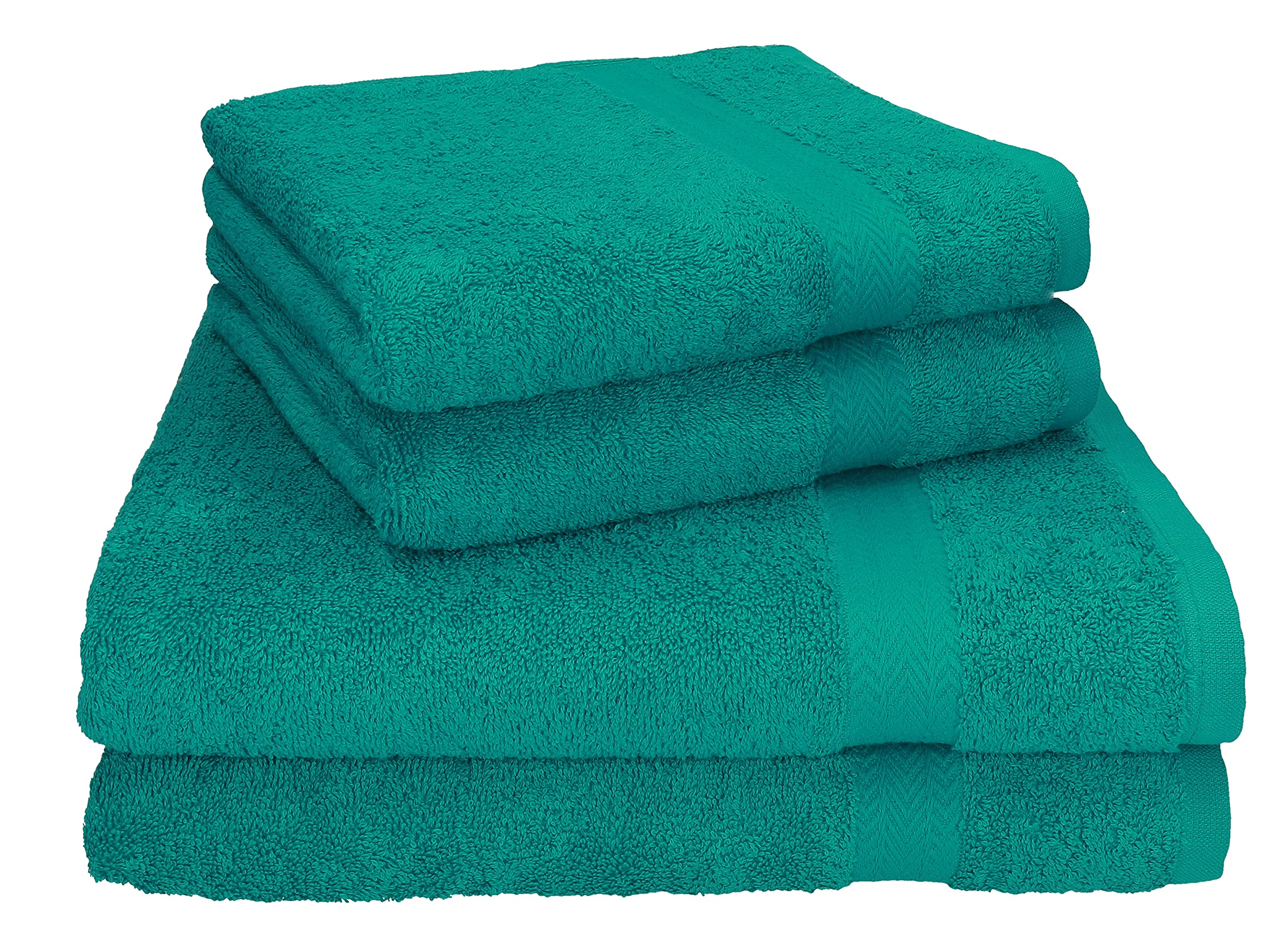 Betz 4-częściowy zestaw ręczników premium 2 ręczniki do rąk 50 x 100 cm 2 ręczniki kąpielowe 70 x 140 cm 100% bawełna kolor szmaragdowy zielony