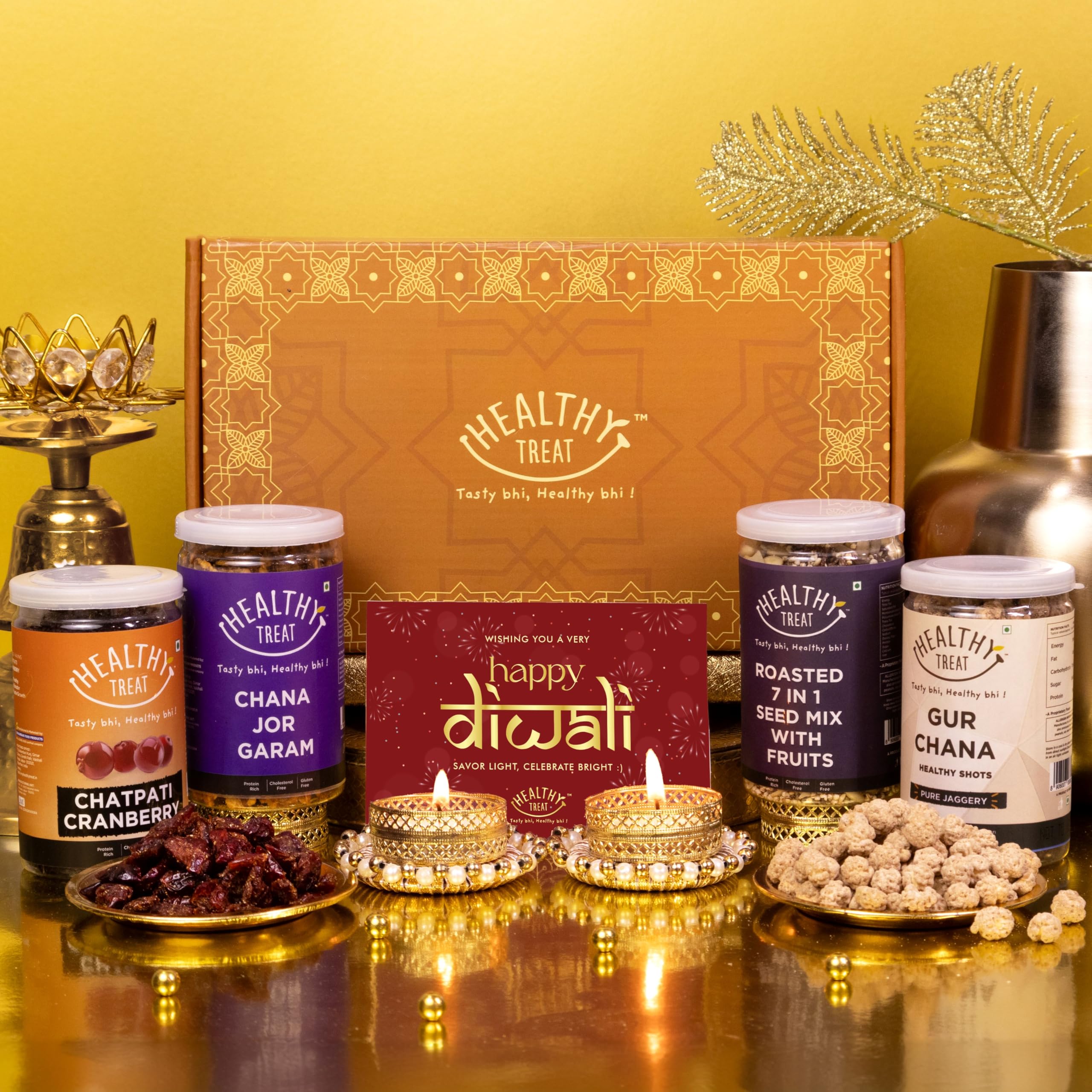 Healthy Treat Celebrations Gift Hamper | Festival Gift Hamper | Birthday, Anniversary Gift Hamper | Diwali Day Gift Hamper | Personal Gift Box | Premium Gift Hamper | All Occasions Gift Hamper | Roasted Snacks Gift Box-image-43