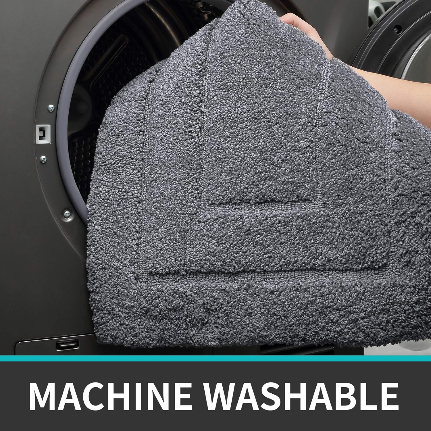 DEXI Bathroom Rug Mat, Extra Soft Absorbent Premium Bath Rug, Non-Slip Comfortable Bath Mat, Carpet for Tub, Shower, Bath Room, Machine Wash Dry, 16"x24", Grey: Home & Kitchen