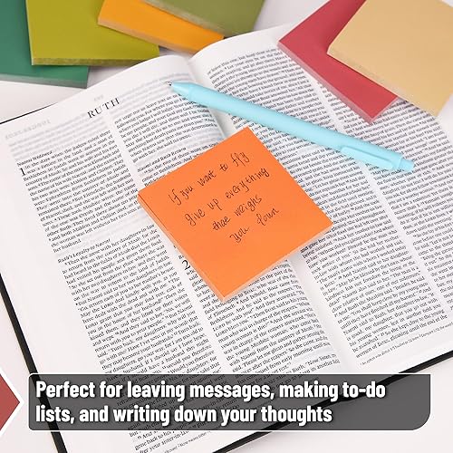 Miniatura 4 de Mr. Pen - Notas adhesivas de 3 x 3 pulgadas, 12 blocs, 720 hojas, paleta de colores de carnaval de otoño, notas adhesivas a granel, almohadillas