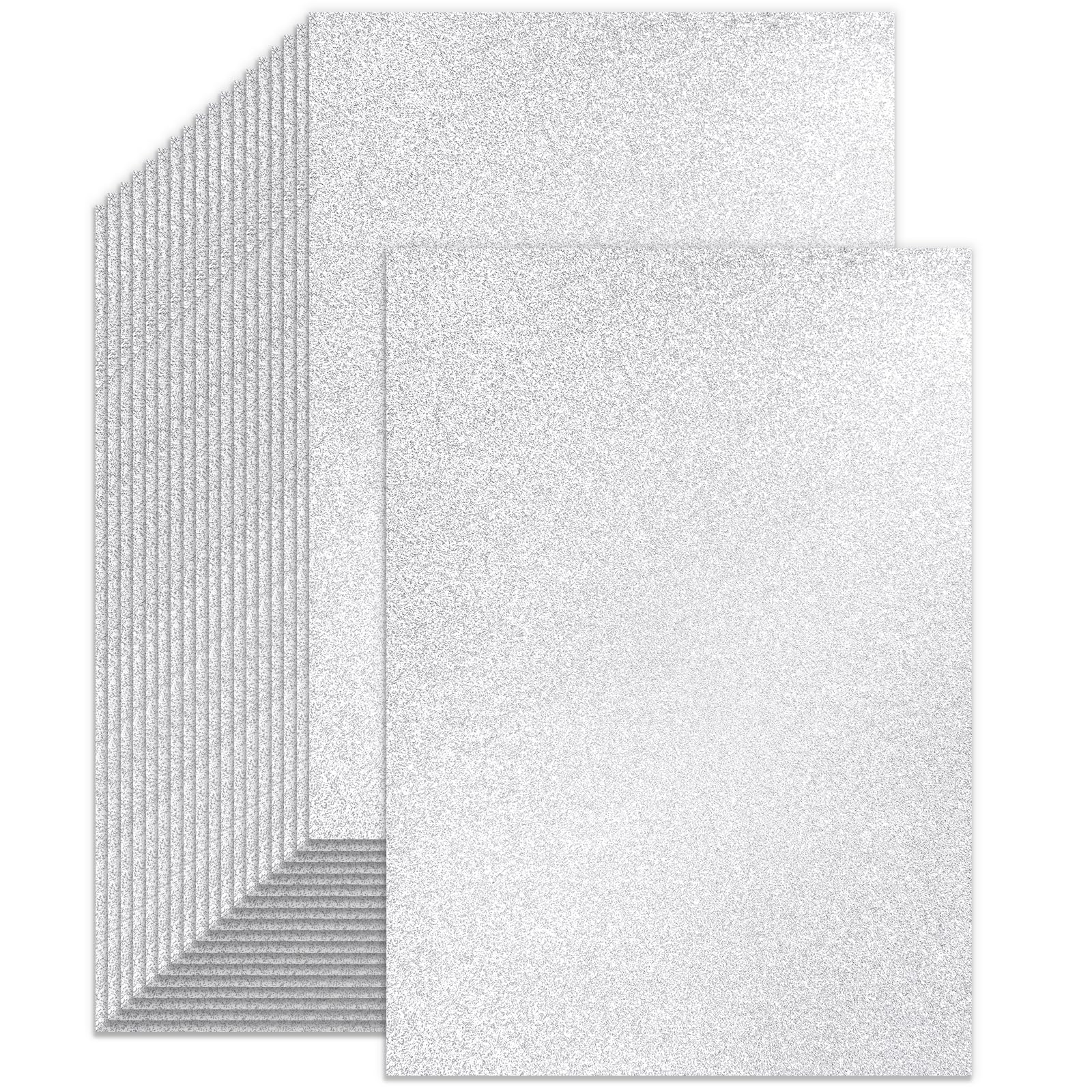 BOOKNOW 27Sheets Glitter Cardstock, 8.27" x 11.7" (A4 Size), 250GSM, Silver