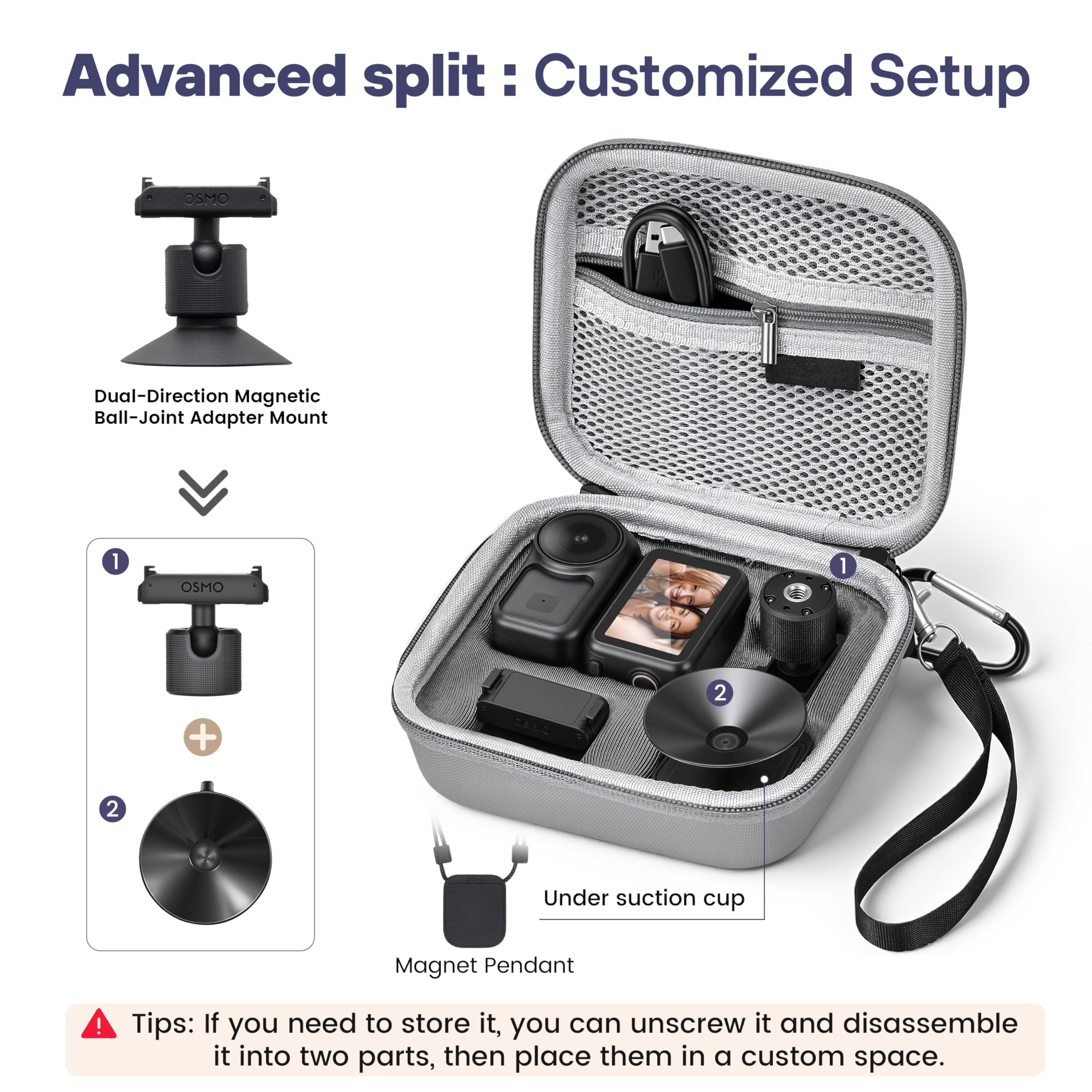 STARTRC Photo - Custodia protettiva per DJI Osmo Nano, borsa porta accessori in PU in pelle per vlogging all'aperto e viaggi