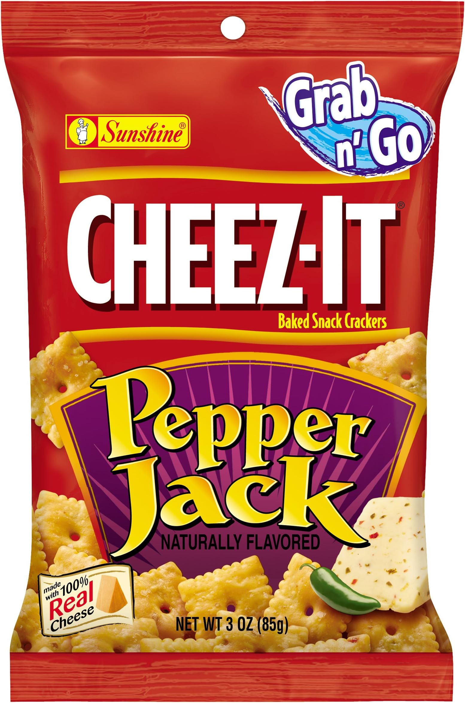 Cheez-It, Baked Snack Crackers, Pepper Jack, 18oz (6 Count)