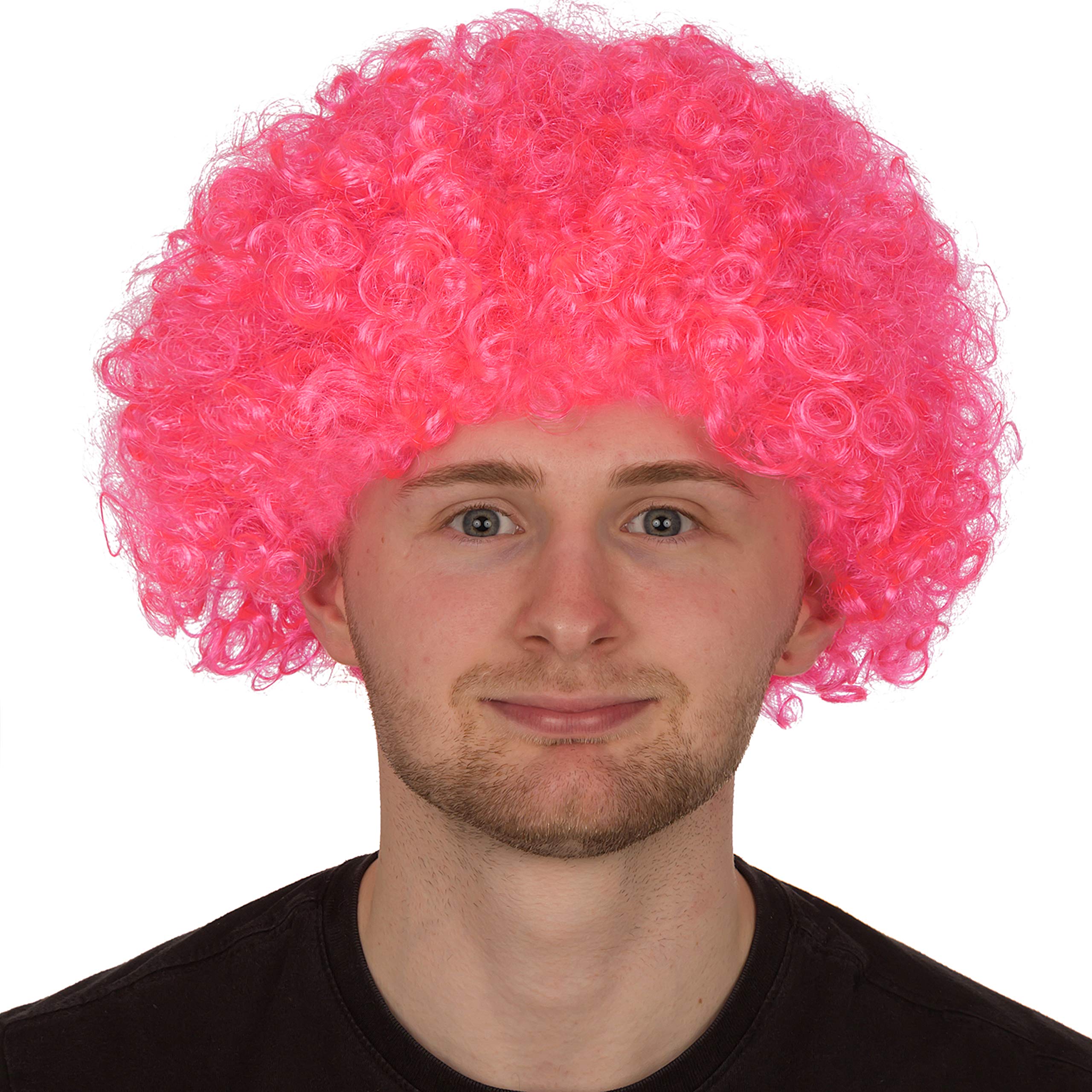 Mens Afro Wig - Fun Curly Hair Coloured Afro Wigs Fancy Dress Accessories for 70s Disco Costume - Curly Synthetic Hair for 80s Fancy Dress Men and Women