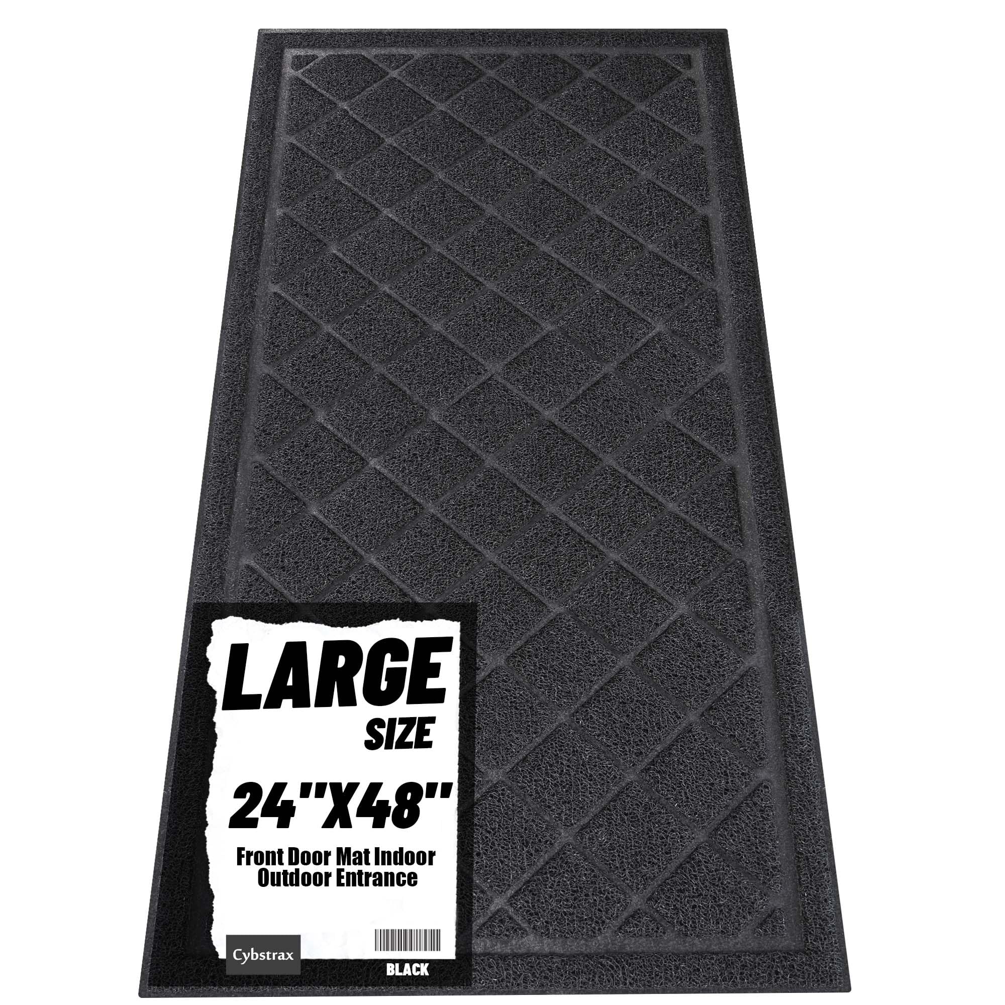 Front Door Mat Indoor Outdoor Entrance 24 x 48 All-Season Heavy Duty Waterproof Doormat Non-Slip Absorbent Entryway Mat