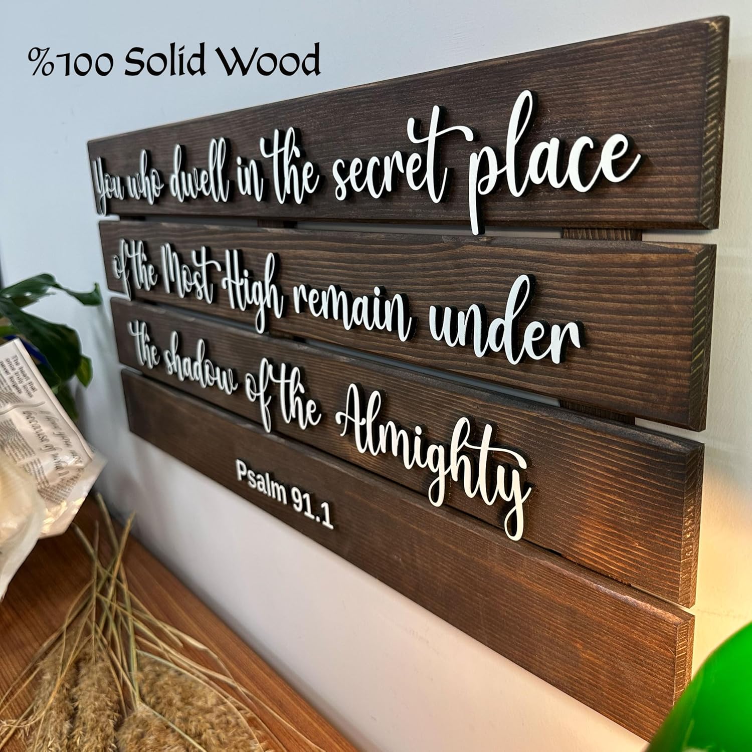 Personalized Solid Wood Bible Verse Sign, Custom Christian Wall Art for Families, Wedding Gifts for Wedding or Housewarmings, Rustic Holy Baptism Gifts, Holy Grandparents Gifts