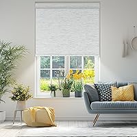 Vista 2 de Persianas enrollables opacas sin cordones para ventanas, con cenefa de casete, cortinas de ventana de jacquard a rayas para dormitorio, tela