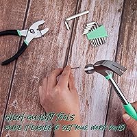 Vista 4 de CARTMAN Juego de herramientas para el hogar de 39 piezas, herramientas manuales esenciales para el hogar con estuche de almacenamiento de plástico