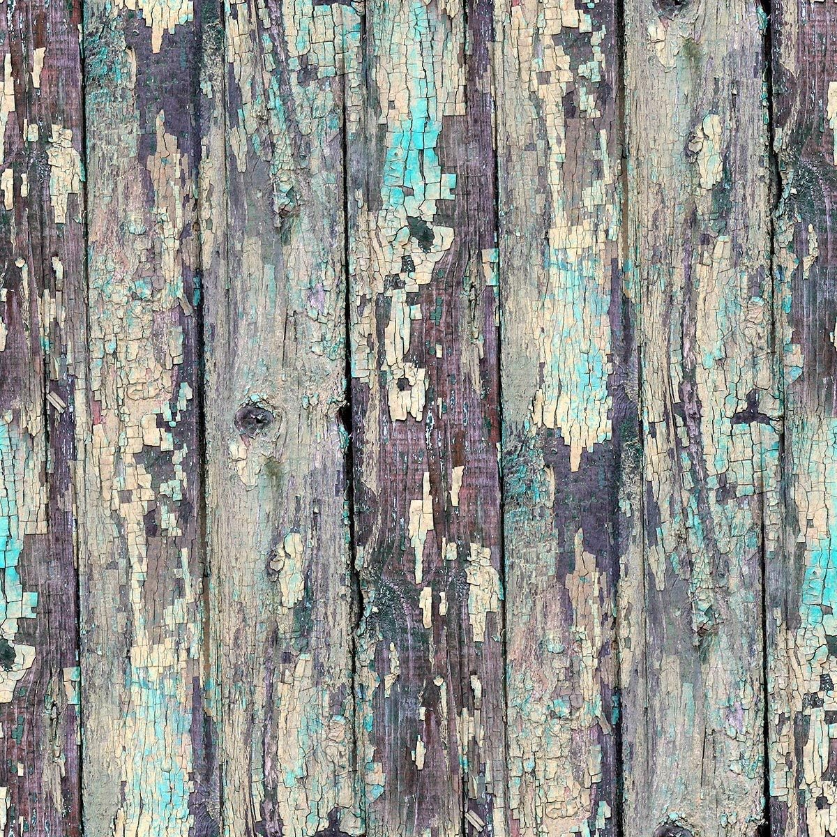Aqua and Purple Rustic Wood Texture Removable Wallpaper 3883 2ft x 4ft (61x122cm)