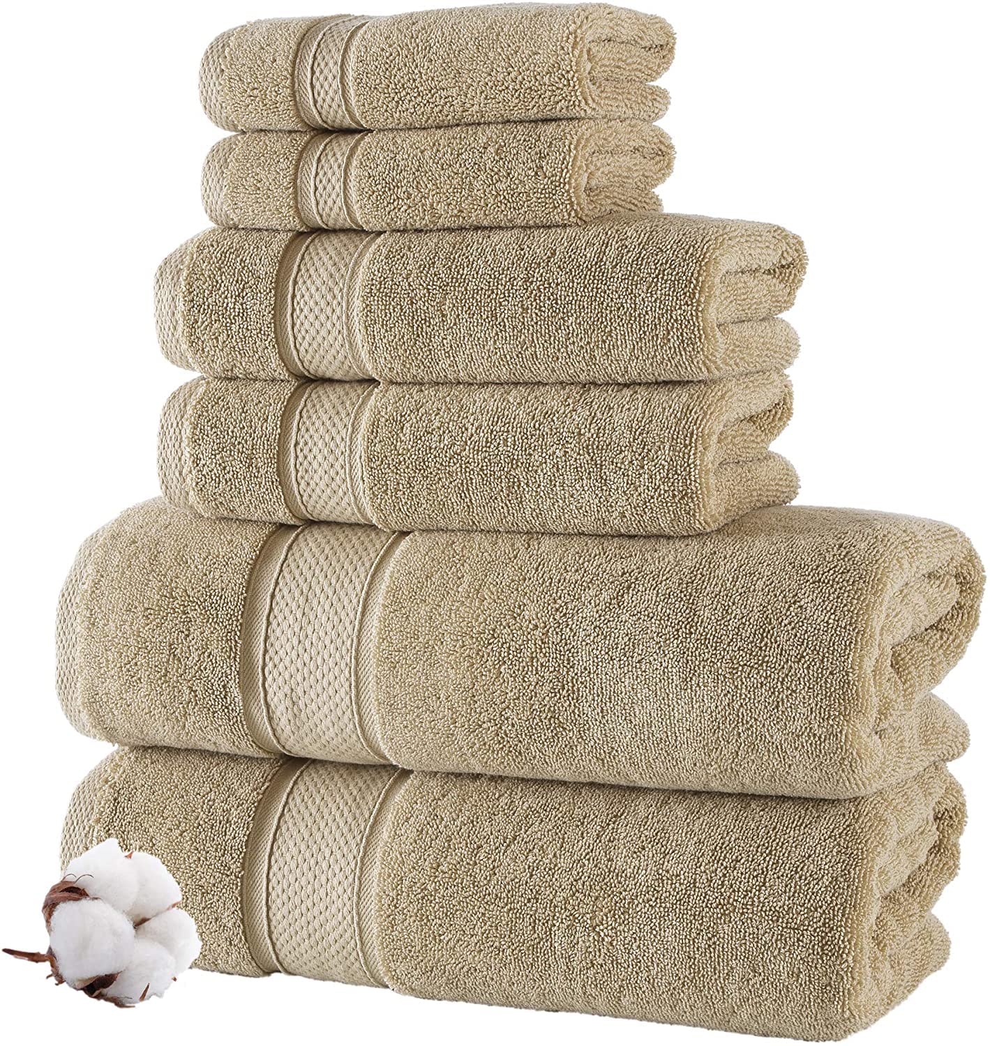 Luxury Bath Towels (800 GSM) 100% Egyptian Cotton Face Hand Bath Towel Super Jumbo Bath Sheets Quick Dry & Absorbent Multipack (Bath Towel, Latte)