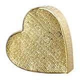 Deco 79 Aluminum Metal Heart Decorative Sculpture Slanted Home Decor Statue with Cube Textured Exterior, Accent Figurine 9