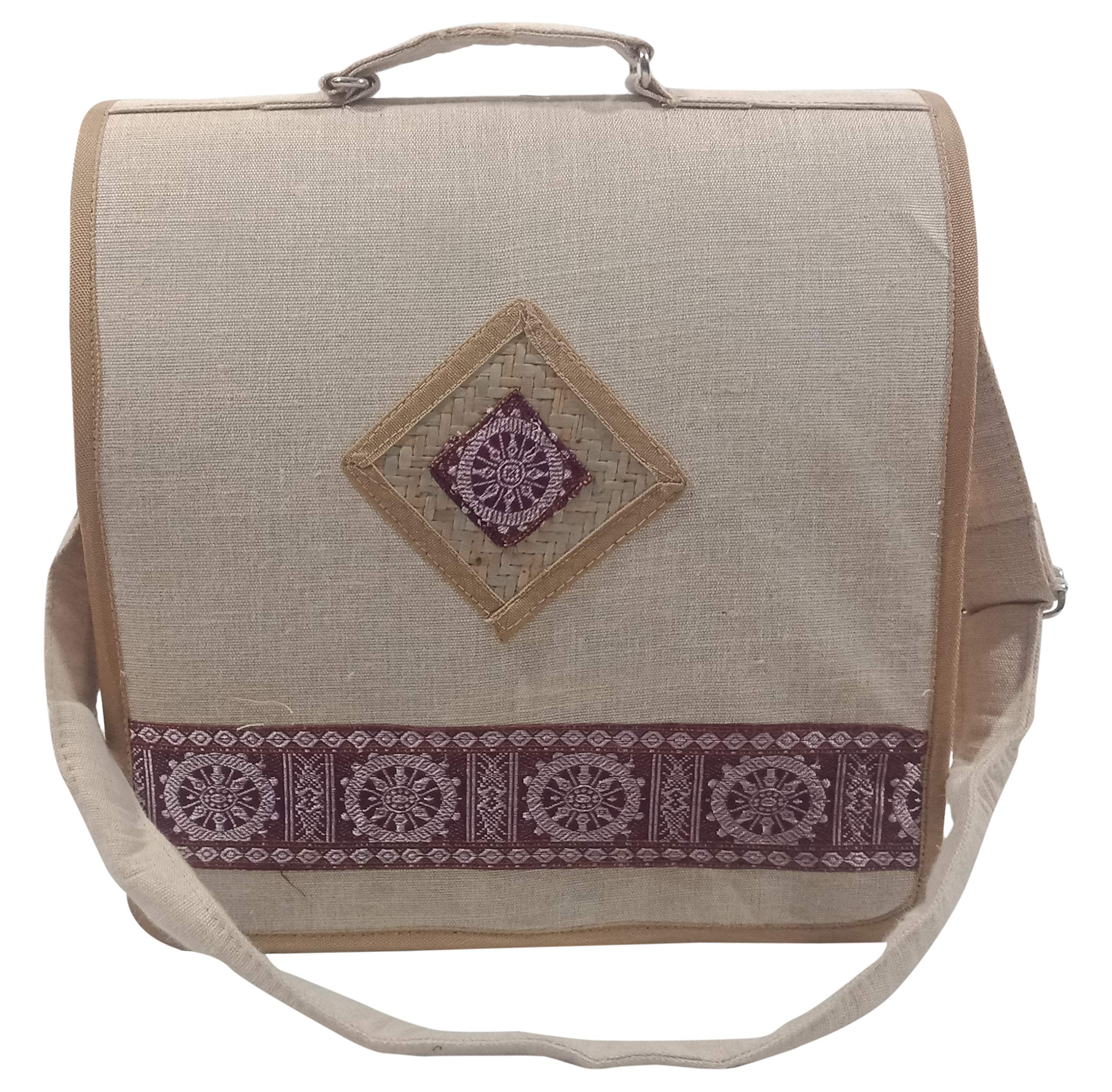 Omm Gayatri Jute Cluster Jute 31 Liters 12.8" Messenger Bag, OGJC32