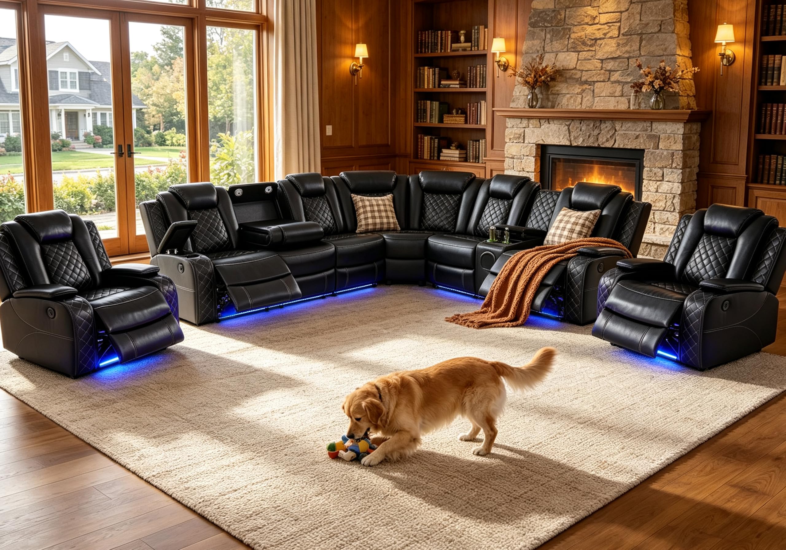 Blk‑gloss / Sectional+2Chair