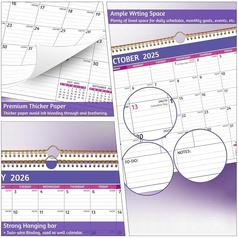 2025-2027 Wall Calendar - 24 Month Planner From May 2025 To April 2027, With Holidays, To-Do Lists & Notes
