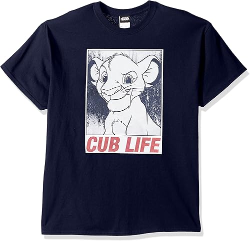 Disney Lion King Simba Cub Life Graphic T-Shirt Chemise, Bleu Marine, XX-Large H