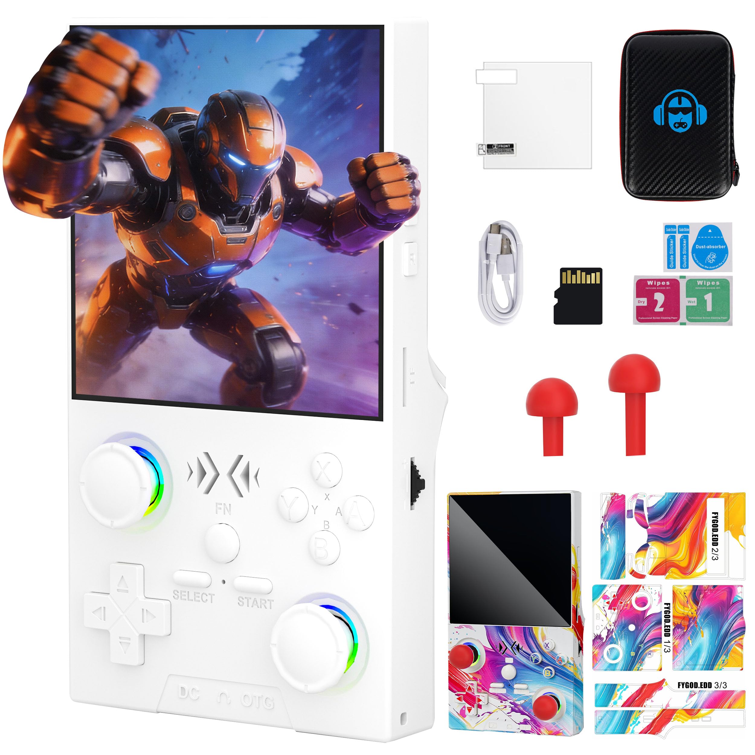 - XF40V Retro Gaming Console and Handheld Game Console Pack, 4.0'' IPS Linux System, 64G TF Card & 20000+ Preloaded Classic Games, Portable Retro Game Device