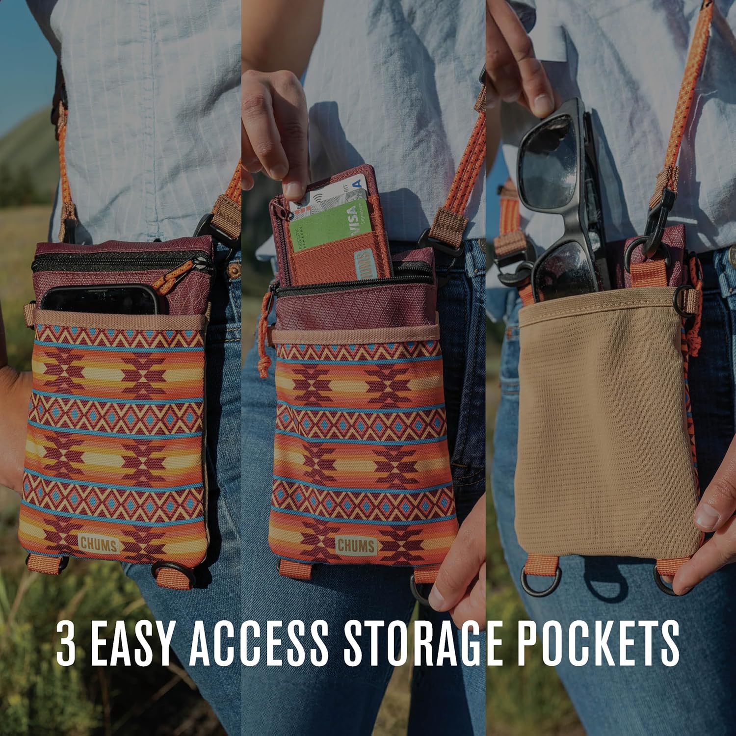 Chums Rover Phone Tote - Small Crossbody Bag with Adjustable Strap - Tactical Sling Bag for Women & Men w/Multiple Pockets - Image 3