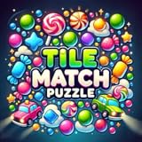 where players match colorful tiles featuring candies, cars, and geometric shapes to solve puzzles.