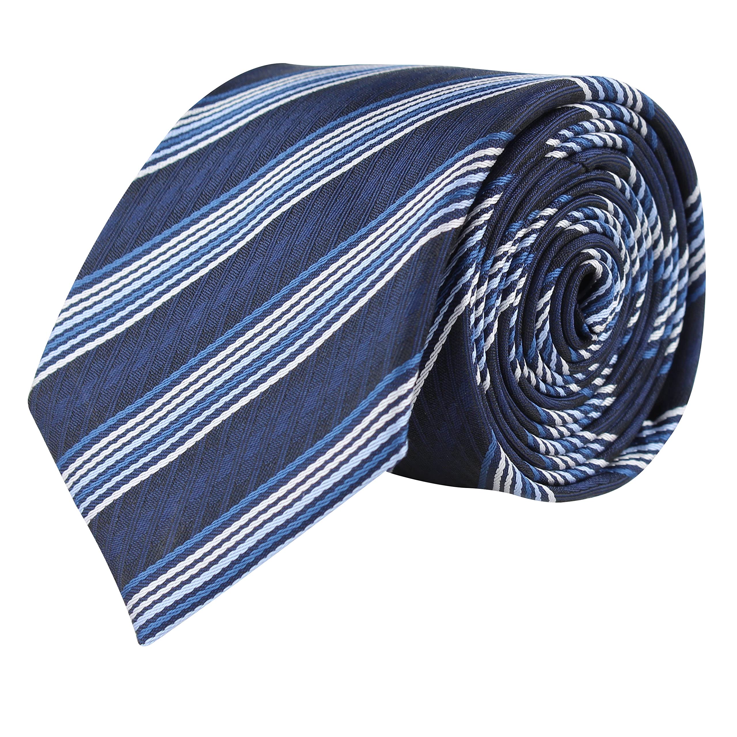 Kavove The Pleasing Striped Blue Necktie For Men - Image 2 thumbnail