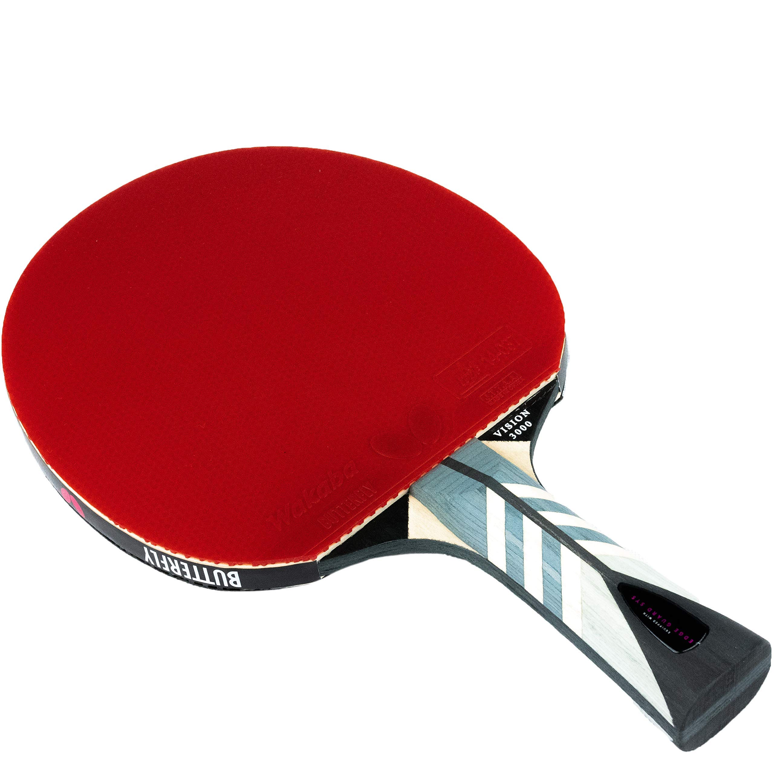 Butterfly® Timo Boll Vision 3000 rakieta do tenisa stołowego, profesjonalna rakieta do tenisa stołowego, dla zaawansowanych technicznie graczy, z certyfikatem ITTF Wakaba, kształt uchwytu, wklęsły