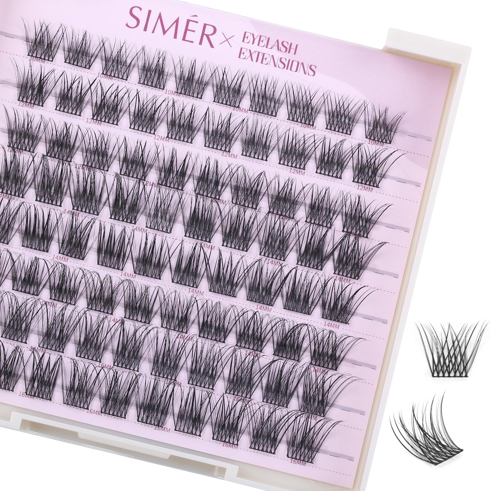 Lash Clusters 80 Pcs Cluster Lashes Natural Look DIY Eyelash Extension Manga Individual Lashes 10-16mm Mixed D Curl Wispy Fluffy Anime Lash Clusters