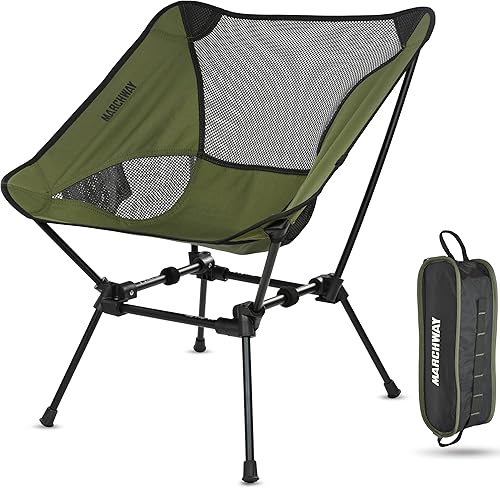 MARCHWAY - Silla plegable ultraligera, portátil y compacta de alta resistencia para acampar al aire libre, viajes, playa, picnics, festival,