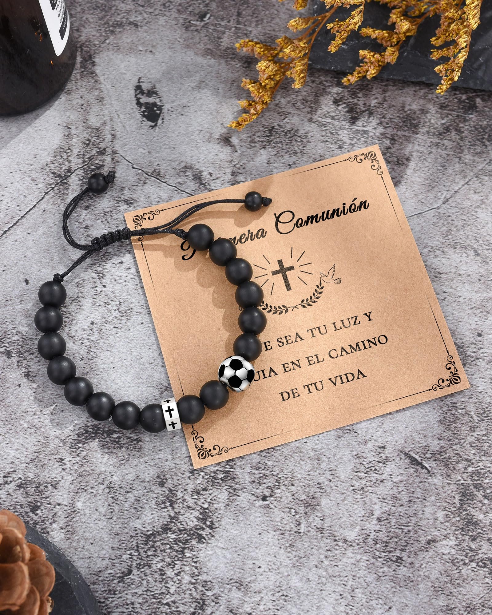 VU100 Regalos Comunion Niño Niña, Regalos Primera Comunion Niño Niña Recordatorios Comunion Originales Pulsera Comunion Niños Niñas Hombre Pulsera Cruz Ajustable