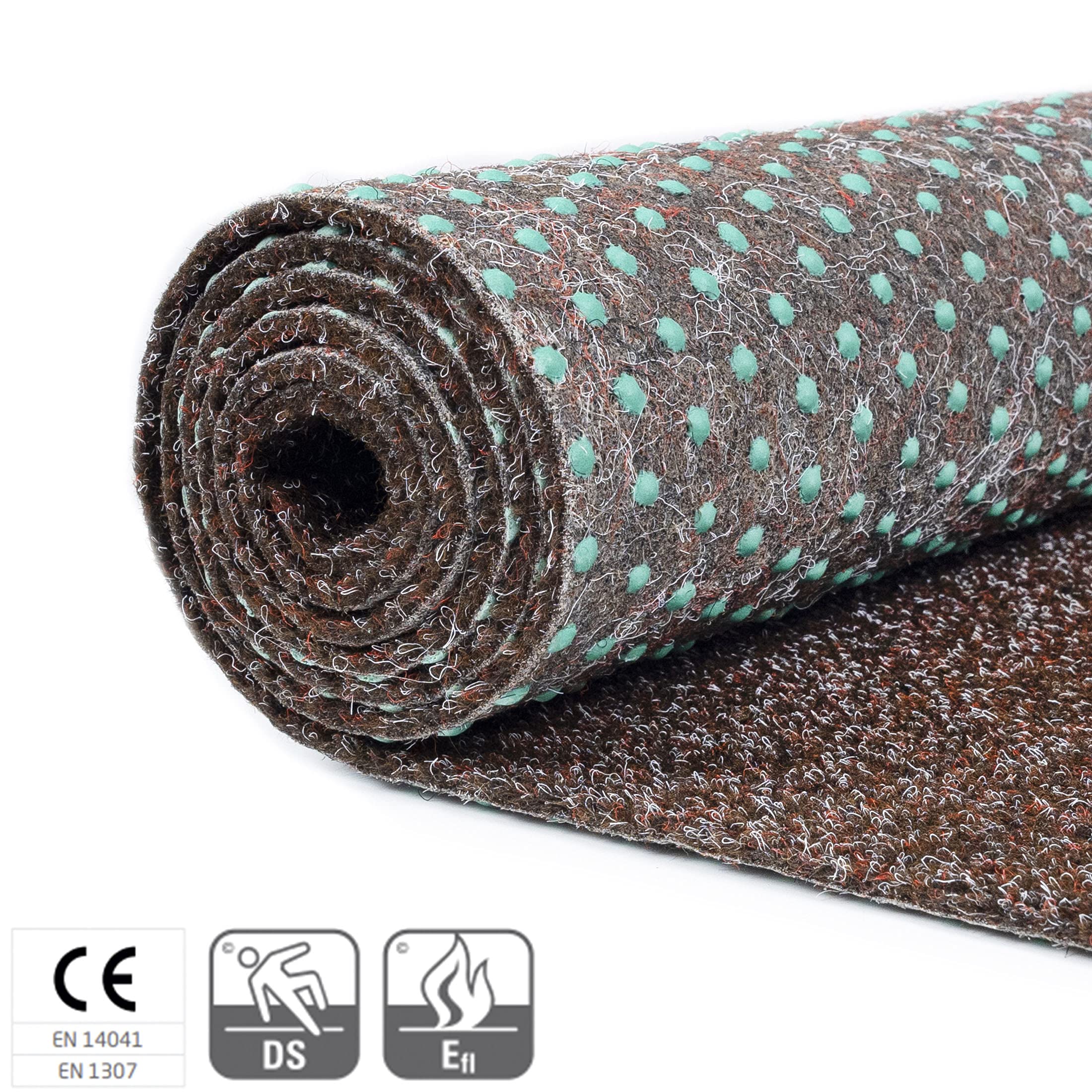 Carpeto Rugs Erba Sintetica per Esterno Drenante con Protuberanze - Prato Sintetico da Esterno Drenante - Tappeto Erba Sintetica per Esterno Rotolo - Marrone - 300 x 400 cm