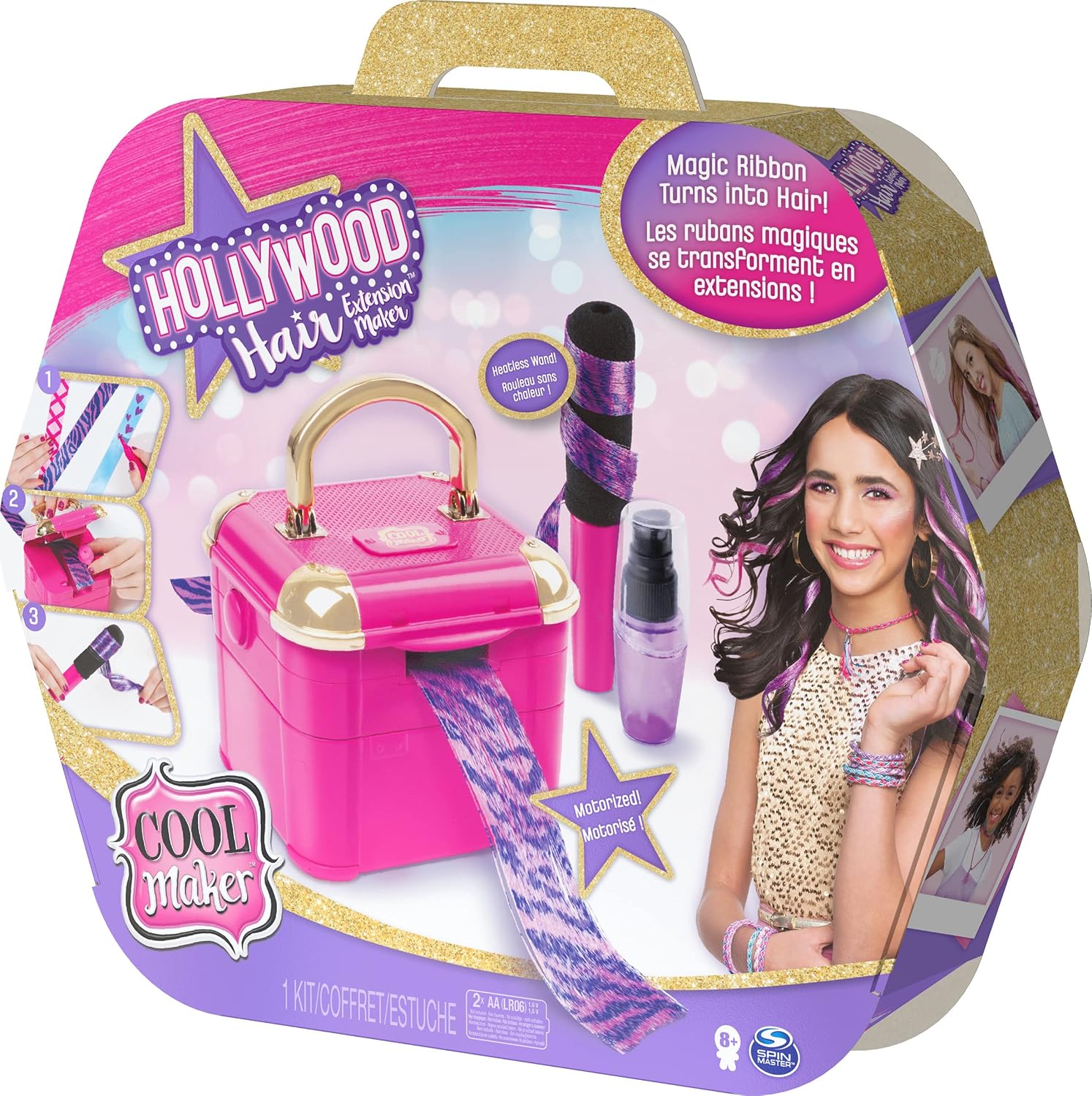 Cool Maker, Hollywood Hair Extension Maker with 12 Customizable Extensions and Accessories, for Kids Aged 8 and up