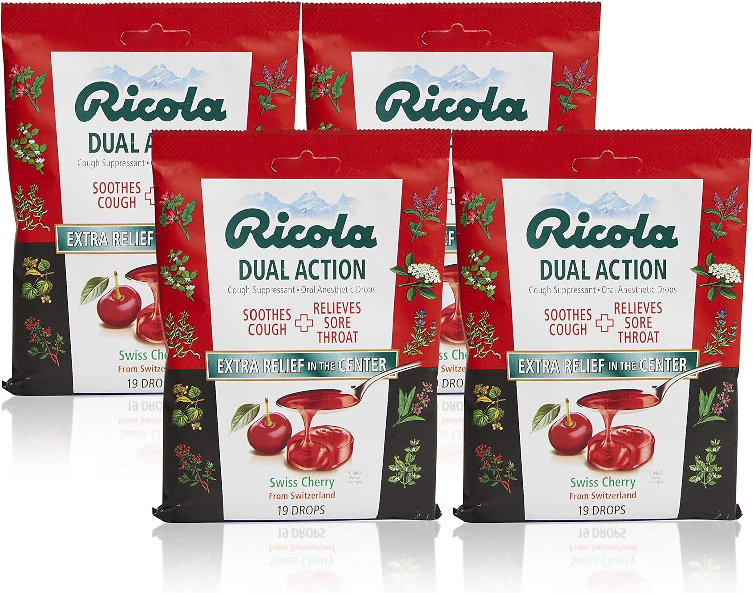 Ricola Dual Action Cherry Herbal Cough Suppressant Throat