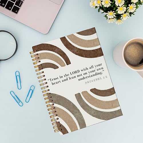 Miniatura 2 de VNWEK Proverbios bíblicos 35 Trust in the Lord with All Your Heart - Cuaderno de espiral de arcoíris marrón bohemio de 5.5 x 8.3 pulgadas, cuaderno