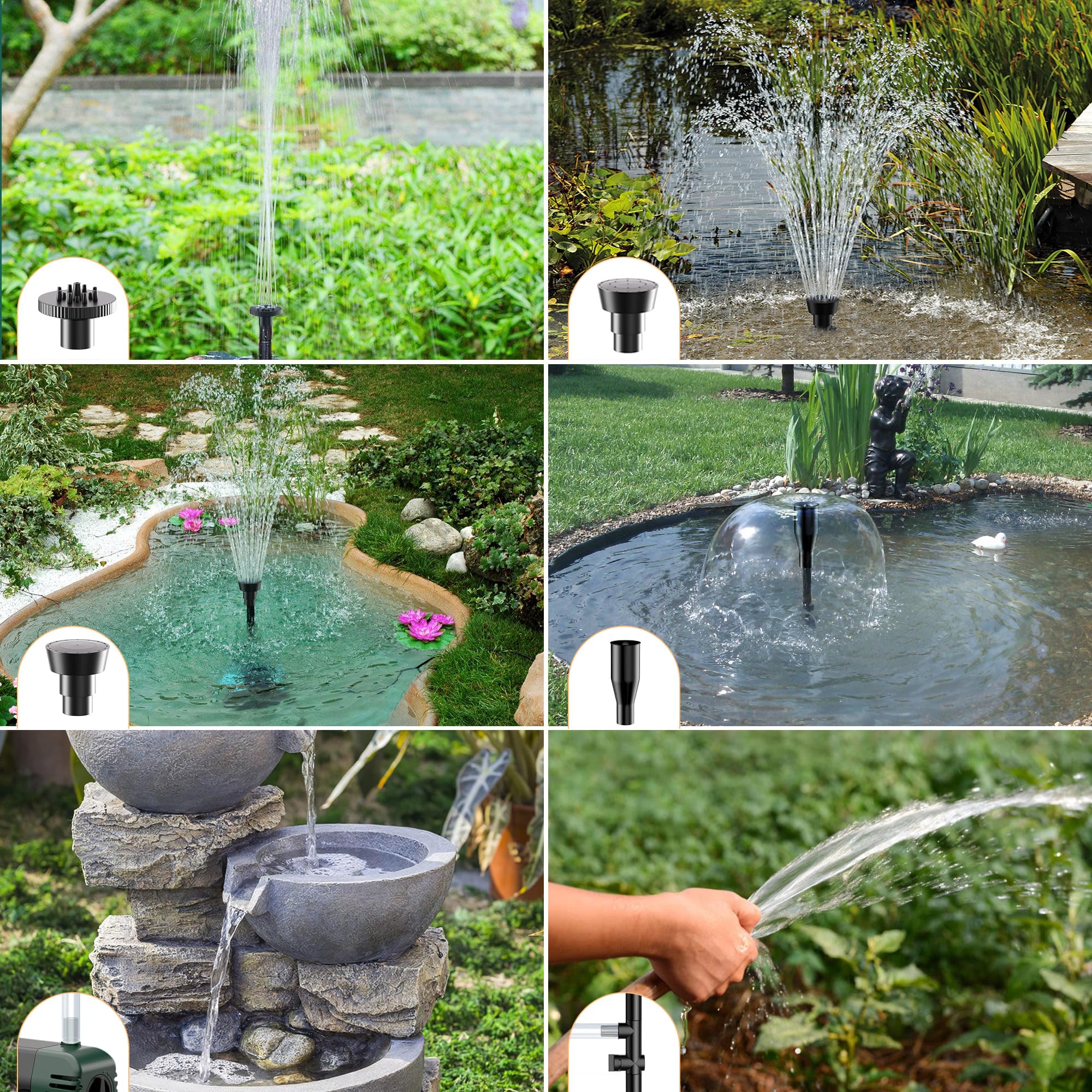 Biling 20W Solar Water Fountain Pump with 4 Nozzles - Image 4