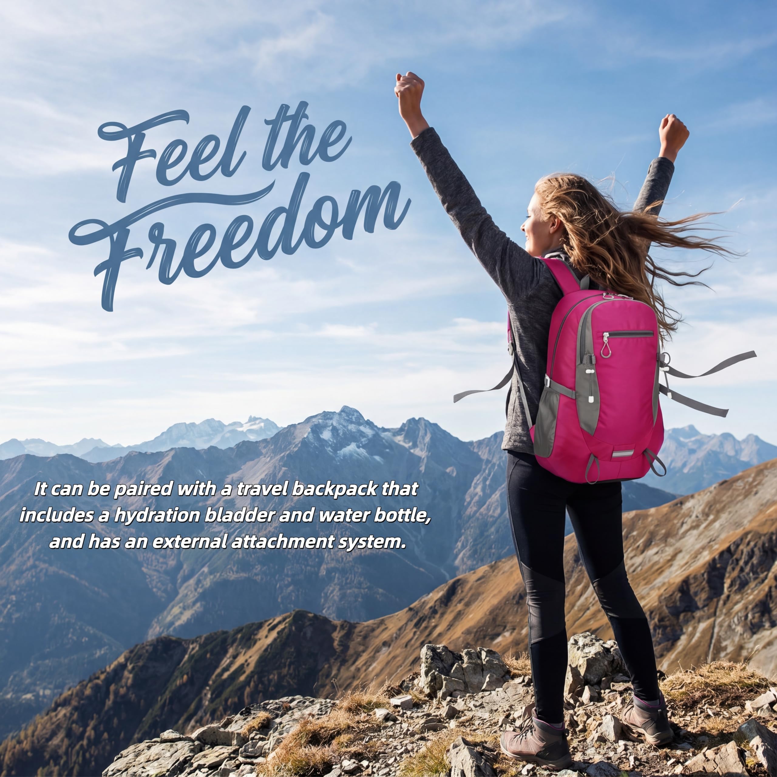 Zaino da trekking da 40 l, leggero e resistente all'acqua, con copertura antipioggia, traspirante, multi-scomparto, per uomini e donne, per attività all'aperto, campeggio, trekking, ciclismo