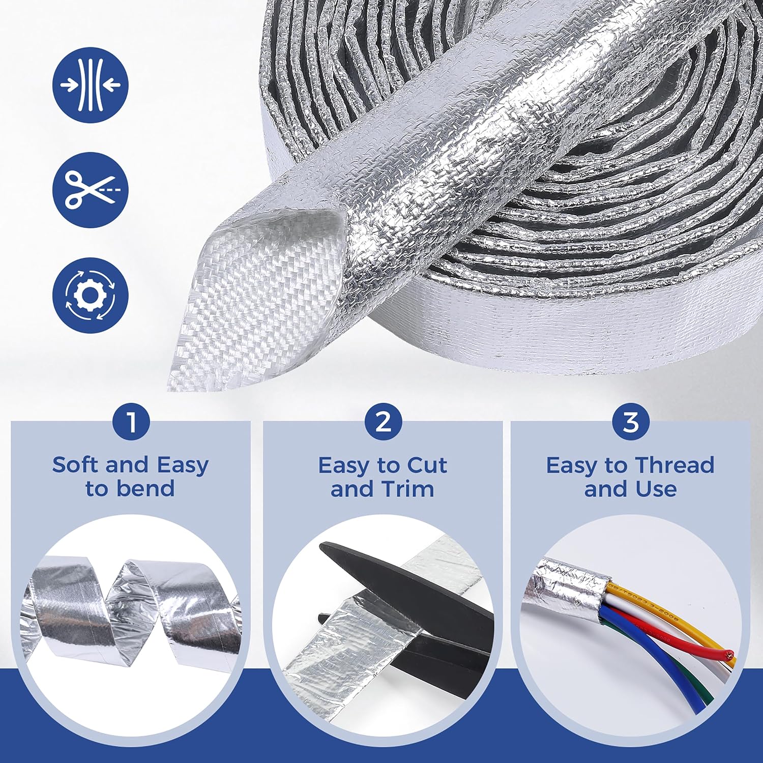 Automotive Heat Shield Sleeve High Temp Sheathing Roll 3/4inch-12ft