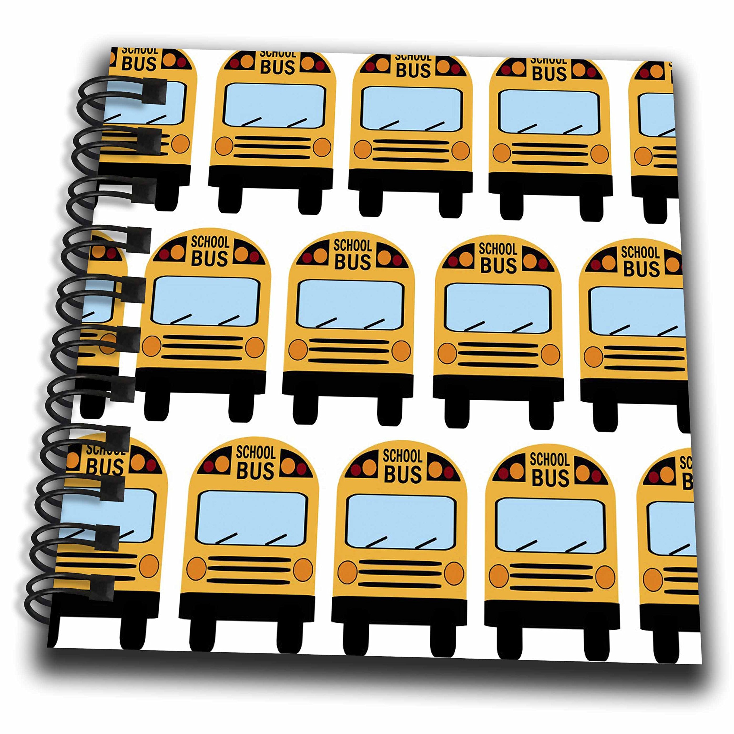 Mini bloc-notes School Bus 3dRose DB 183198 3 carnet de notes compact 10,2x10,2 cm