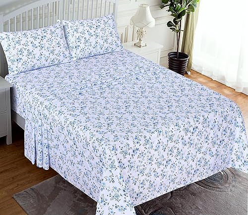Miniatura 2 de RUVANTI 100% Cotton Sheets  King Size Percale Bedding, Cooling & Breathable Floral Design, Durable with a Crisp, Soft & Comfortable Feel, 16" Deep