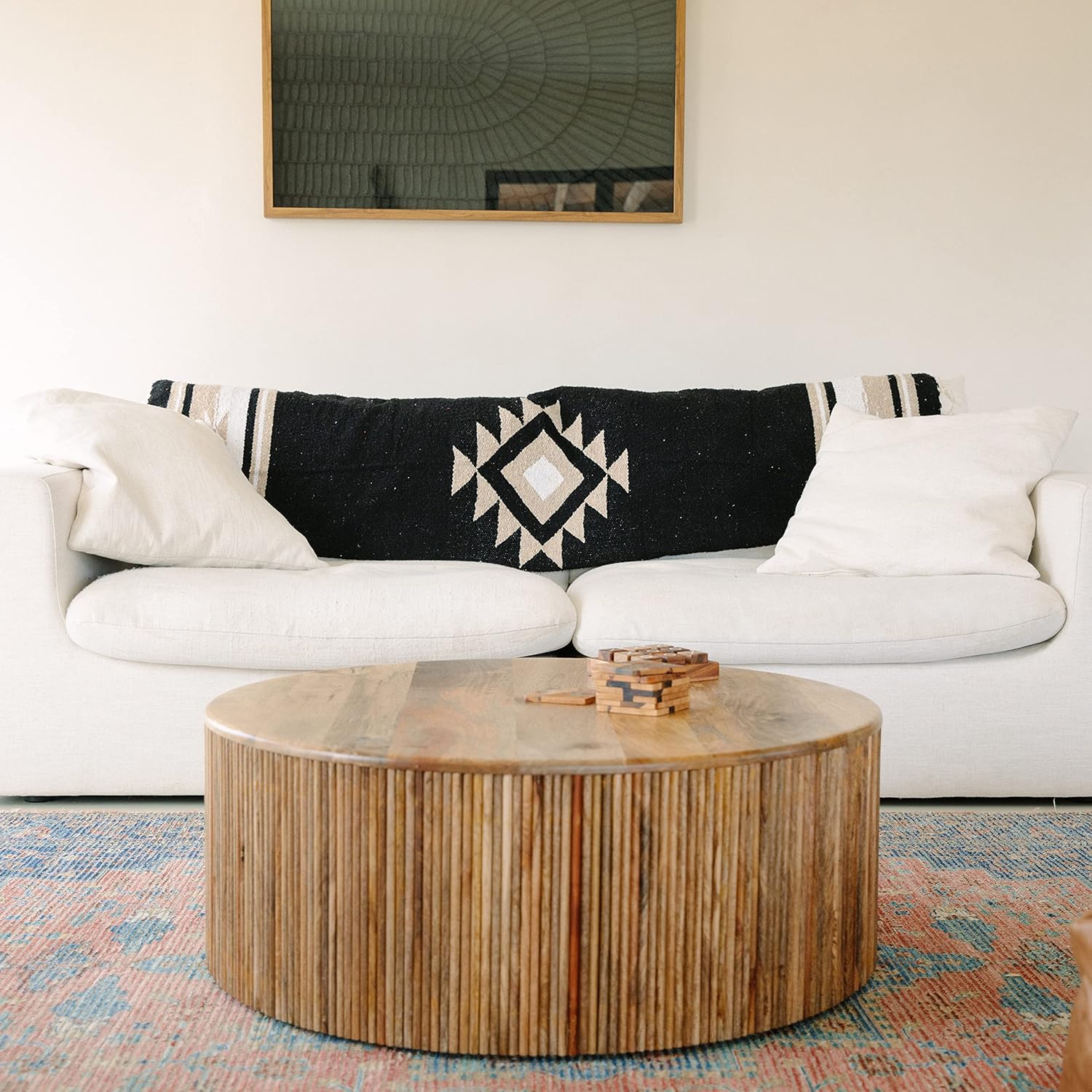 Black Mexican Blanket by Laguna Beach Textile Co - Beach, Yoga, Camping, or Decorative Throw Blanket - Traditional Handmade Serape - Black Baja - Image 6