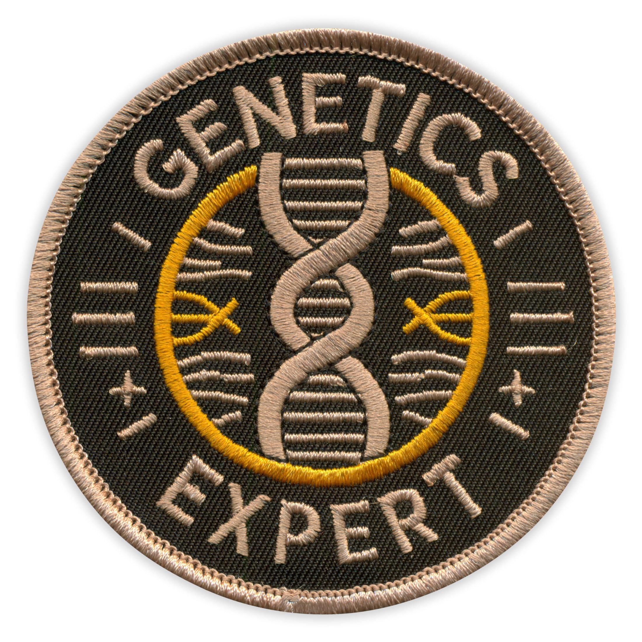 Set di quattro – Genetics Expert – Black VeIcro/Hook and Loop Back– Toppa ricamata/distintivo/emblema
