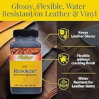 Vista 4 de Fiebing's Acrylic Resolene (4 onzas, negro) - Acabado protector de cuero acrílico - Capa superior flexible y resistente al agua para botas teñidas